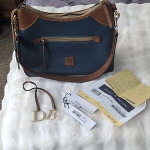 Dooney & Bourke Jean colored Pebbles Leather Hobo Bag with Initial Latch